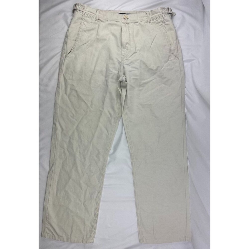 Vintage Marc Jacobs Men’s Pants Sz 34/34 Ivory Cotton/Linen Side Belts
